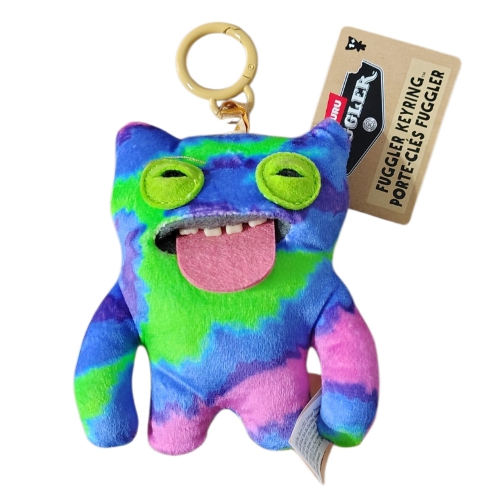 ZURU Fuggler Keyring Bag Pull Series 6 "Sir Belch" Tie-Dye 5" Plush Keychain